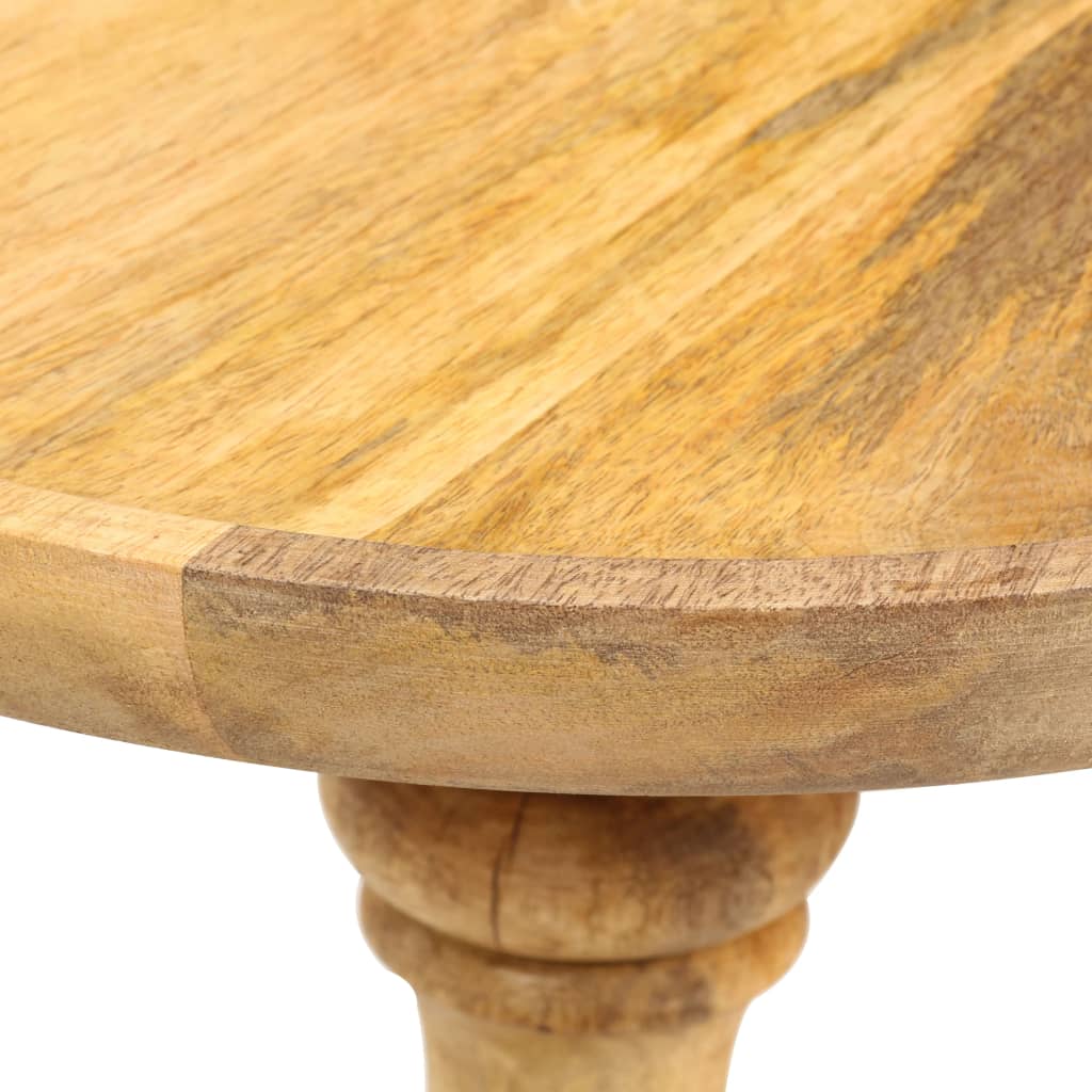 Tavolino Rotondo 43x43x66 cm in Legno Massello di Mango - homemem39