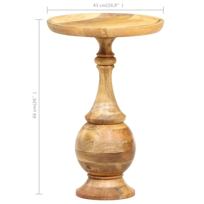 Tavolino Rotondo 43x43x66 cm in Legno Massello di Mango - homemem39
