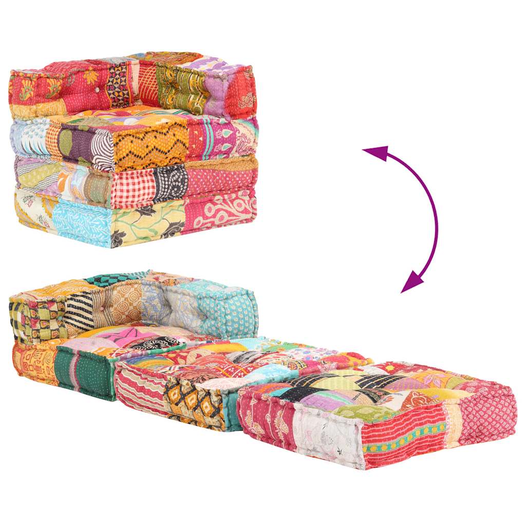 Pouf Modulare in Tessuto Patchwork - homemem39