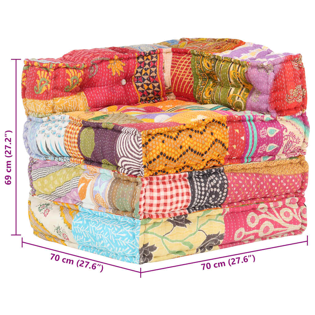 Pouf Modulare in Tessuto Patchwork - homemem39