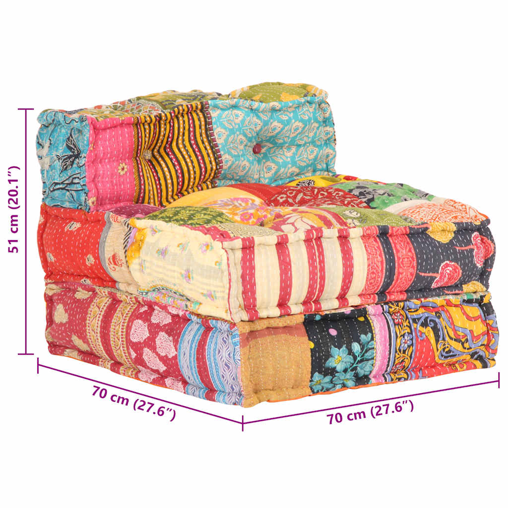 Pouf Modulare in Tessuto Patchwork - homemem39
