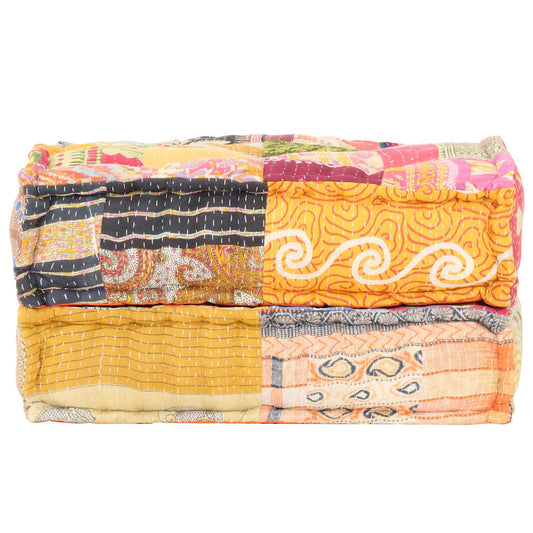 Pouffe 70 x 70 x 34 cm in tessuto patchwork