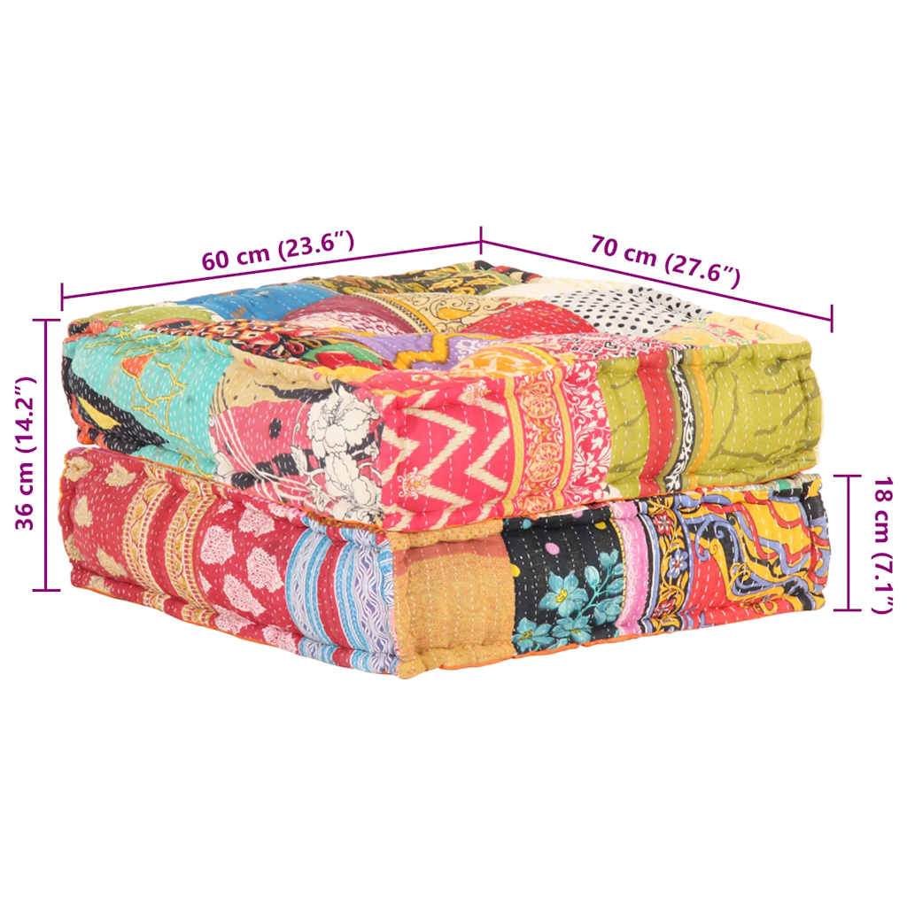 Pouf 60x70x36 cm in Tessuto Patchwork | homemem39