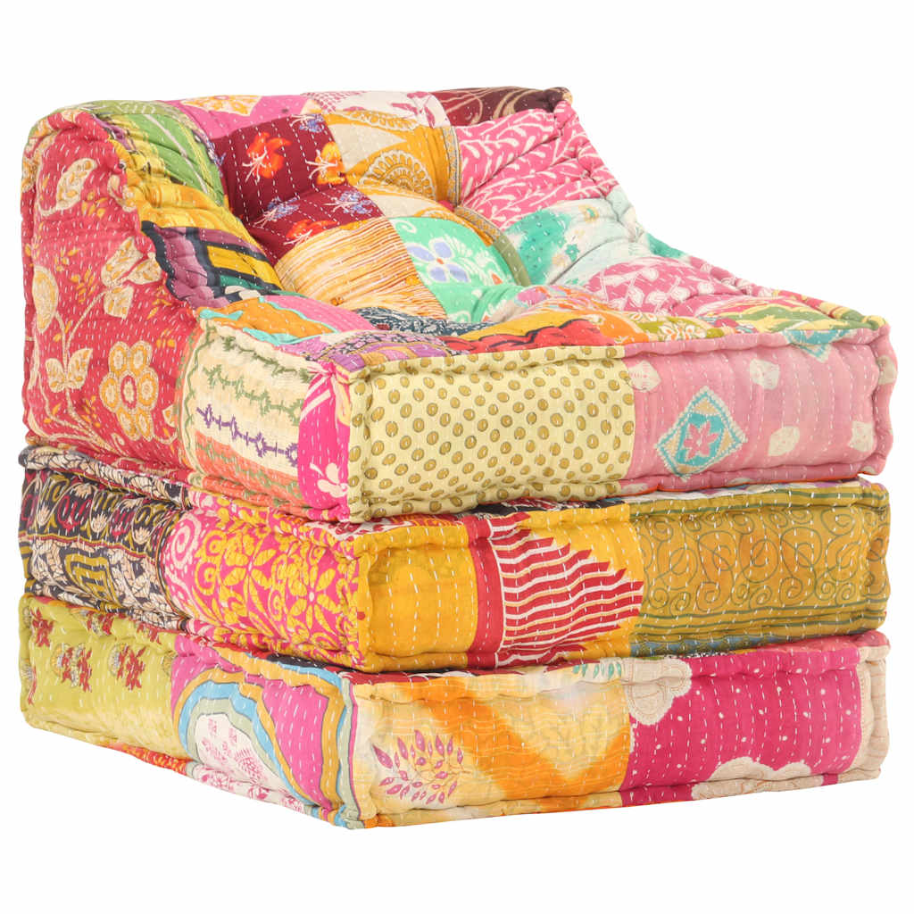 Pouf Modulare in Tessuto Patchwork - homemem39