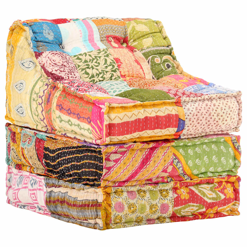 Pouf Modulare in Tessuto Patchwork - homemem39