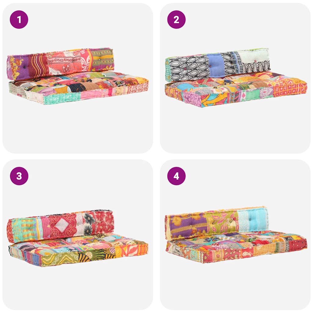 Cuscino per Divani Pallet Multicolore in Tessuto Patchwork | homemem39