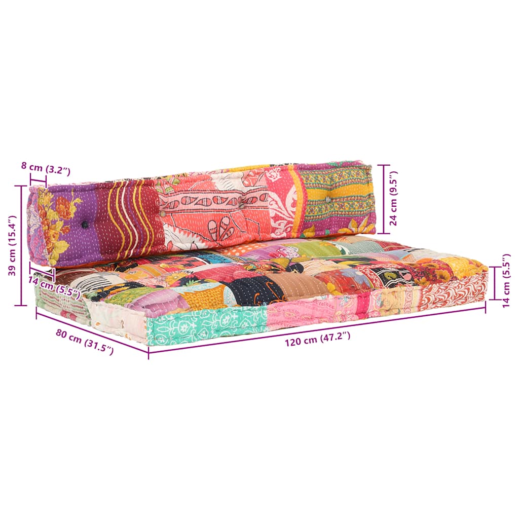 Cuscino per Divani Pallet Multicolore in Tessuto Patchwork | homemem39