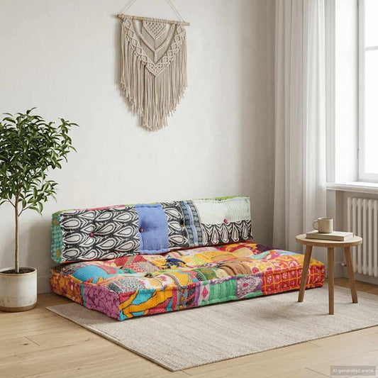 Cuscino per Divani Pallet Multicolore in Tessuto Patchwork - homemem39