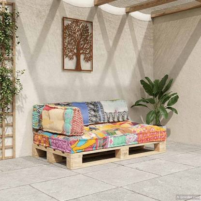 Cuscino per Divani Pallet Multicolore in Tessuto Patchwork