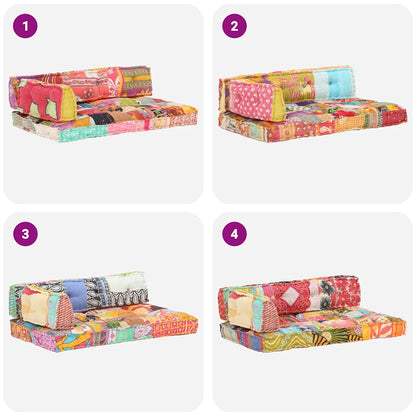 Cuscino per Divani Pallet Multicolore in Tessuto Patchwork
