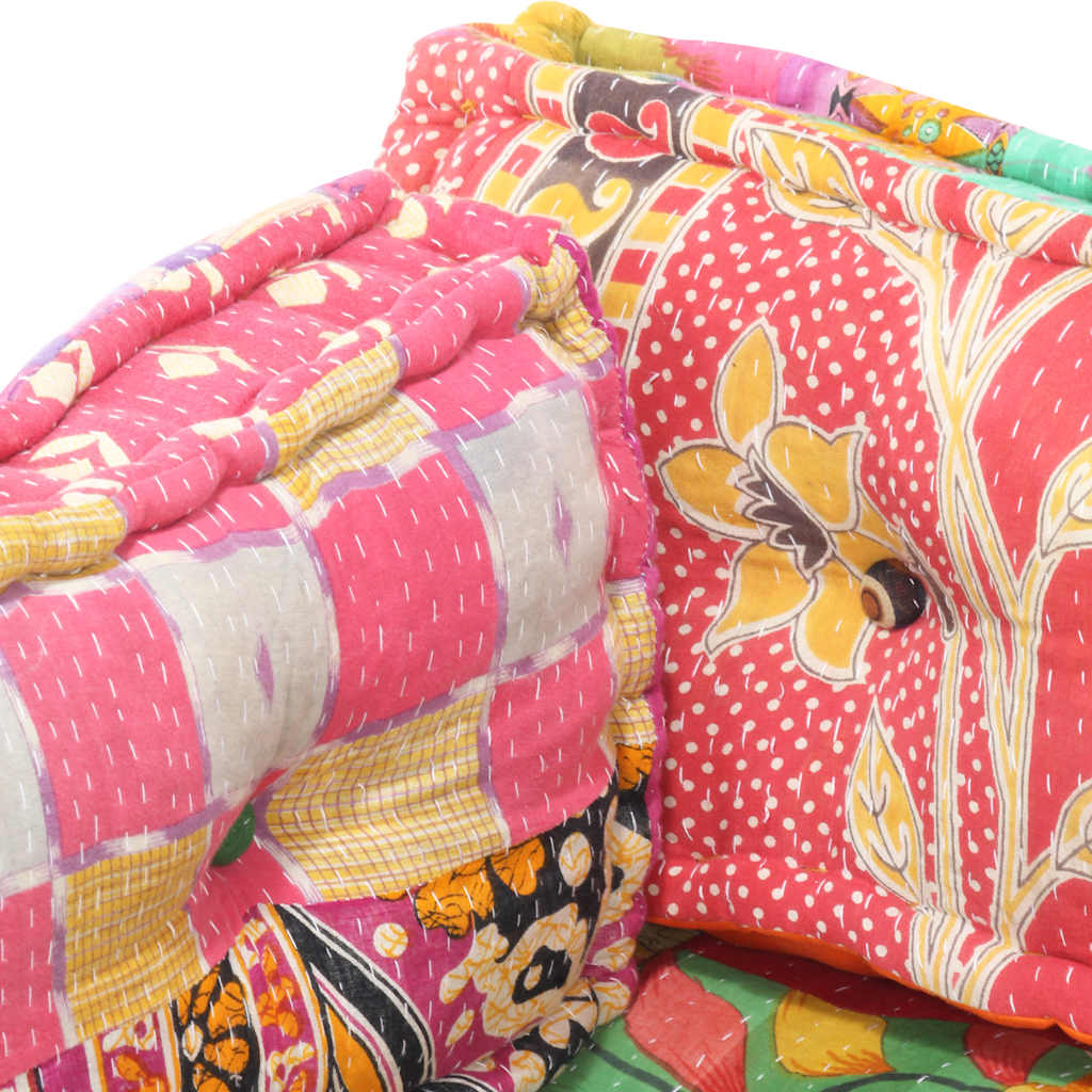 Cuscino per Divani Pallet Multicolore in Tessuto Patchwork