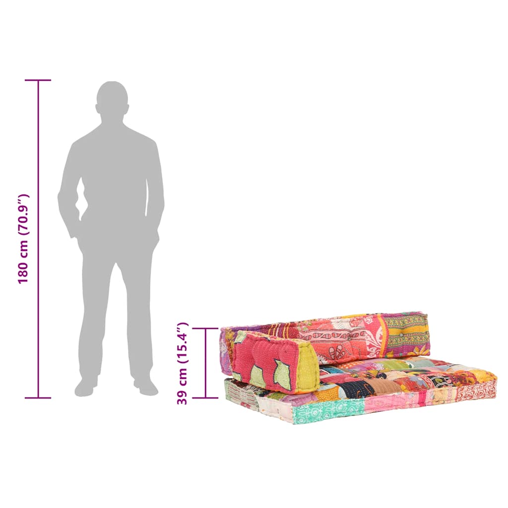 Cuscino per Divani Pallet Multicolore in Tessuto Patchwork | homemem39
