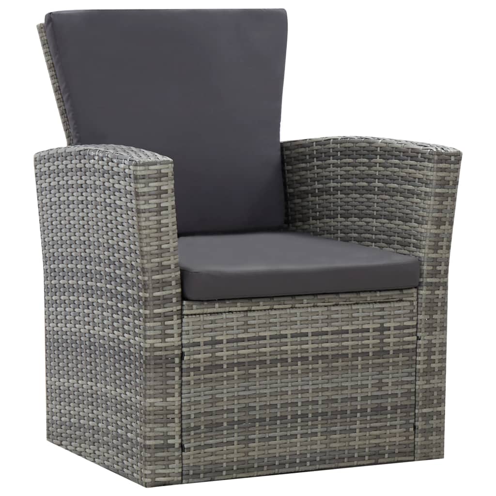 Set Divani da Giardino 4 pz con Cuscini in Polyrattan Grigio | homemem39