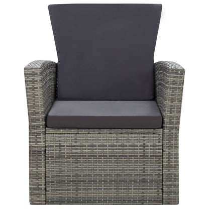 Set Divani da Giardino 4 pz con Cuscini in Polyrattan Grigio | homemem39