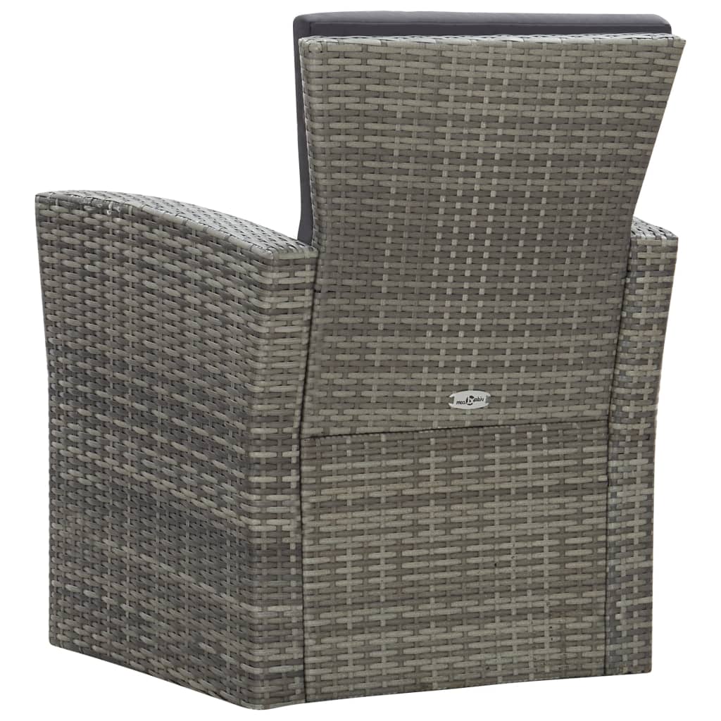 Set Divani da Giardino 4 pz con Cuscini in Polyrattan Grigio | homemem39
