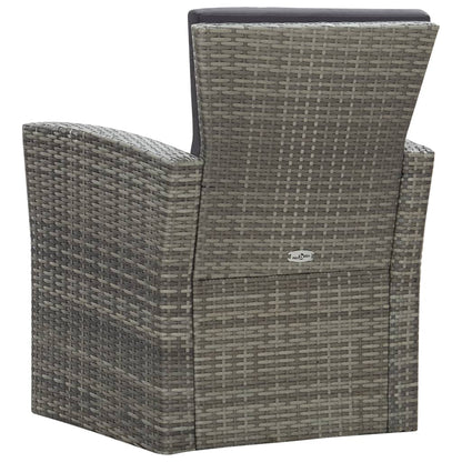 Set Divani da Giardino 4 pz con Cuscini in Polyrattan Grigio | homemem39