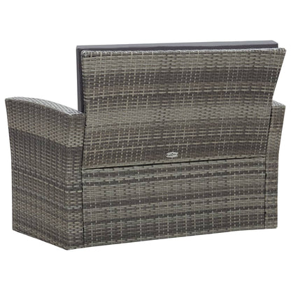 Set Divani da Giardino 4 pz con Cuscini in Polyrattan Grigio | homemem39