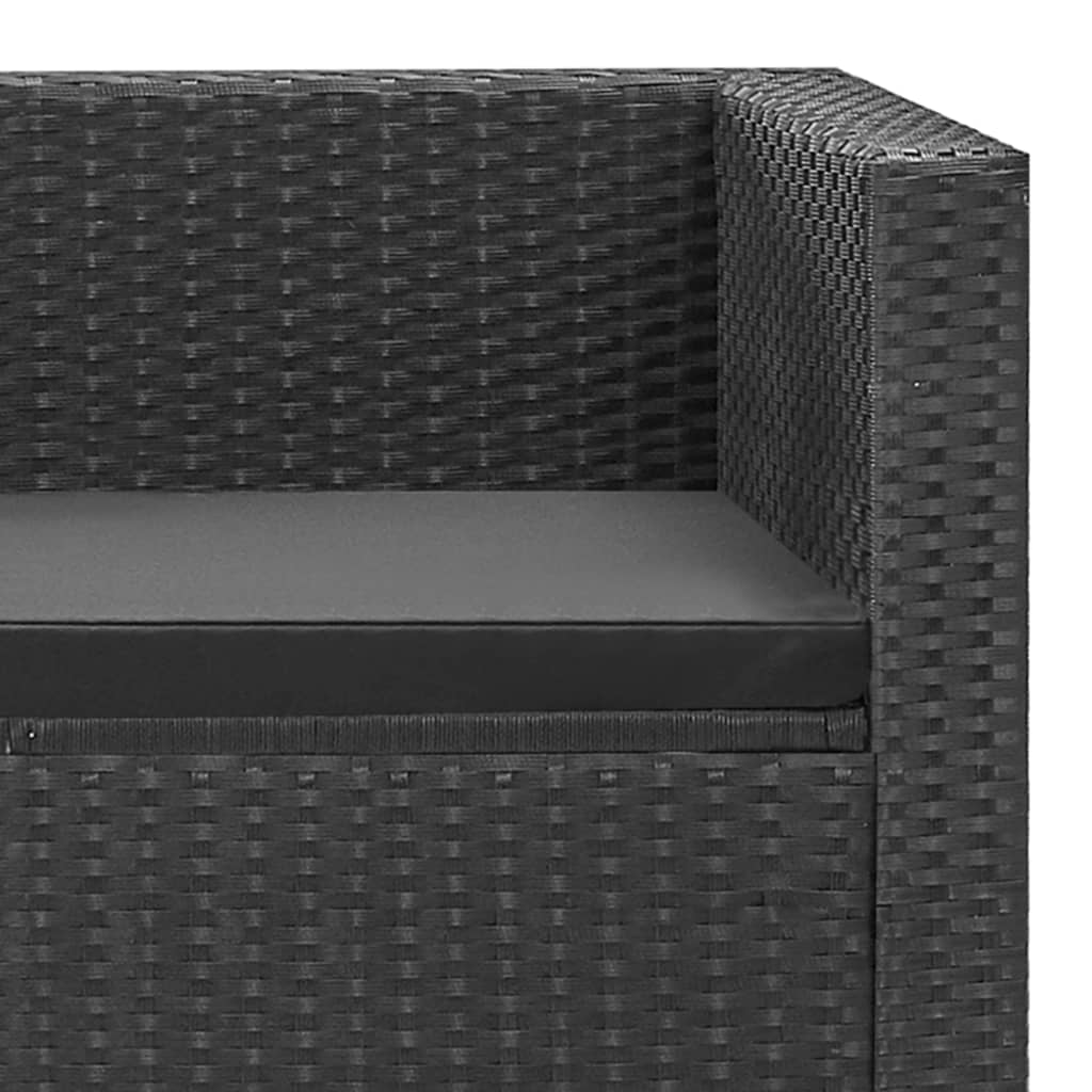 Set Divani da Giardino 4 pz Nero con Cuscini in Polyrattan | homemem39