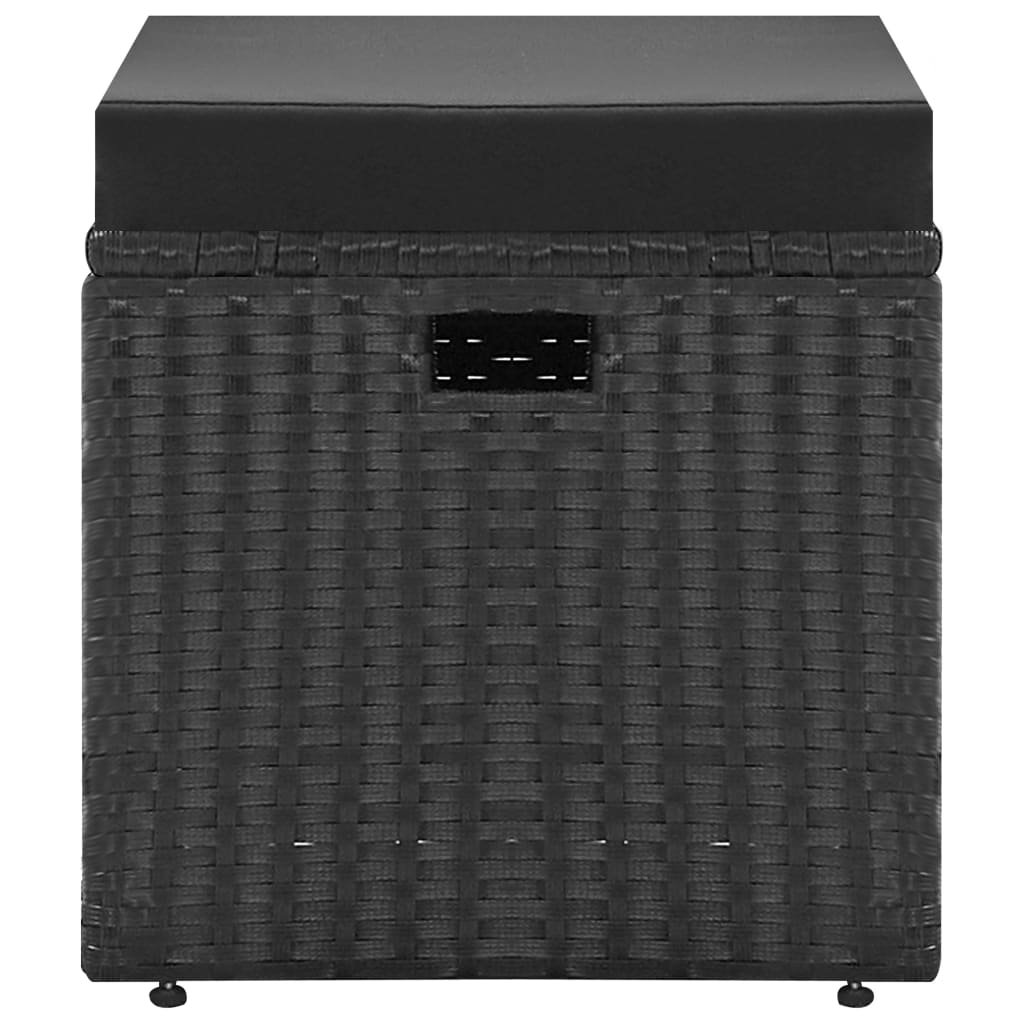 Set Divani da Giardino 4 pz Nero con Cuscini in Polyrattan | homemem39