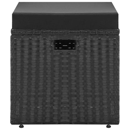 Set Divani da Giardino 4 pz Nero con Cuscini in Polyrattan | homemem39