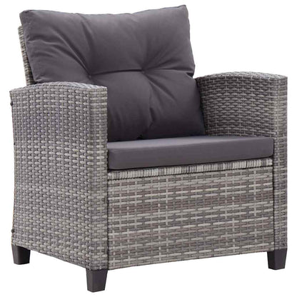 Set Divani da Giardino 6 pz con Cuscini Polyrattan Grigio Scuro - homemem39