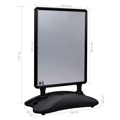 Piedistallo per Poster A1 Base ad Acqua Nero Lega di Alluminio | homemem39