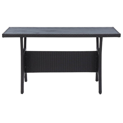 Set di mobili da esterno Nero polyrattan