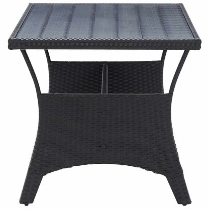 Set di mobili da esterno Nero polyrattan
