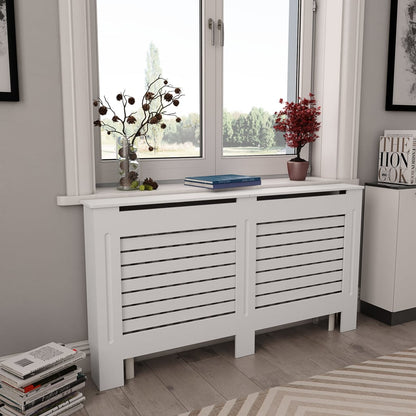 Coperture per Radiatori 2 pz Bianche 152x19x81,5 cm in MDF - homemem39