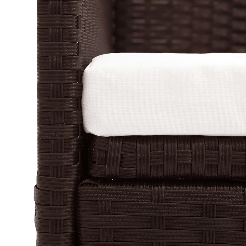 Divano da Giardino con Tettoia in Polyrattan Marrone | homemem39
