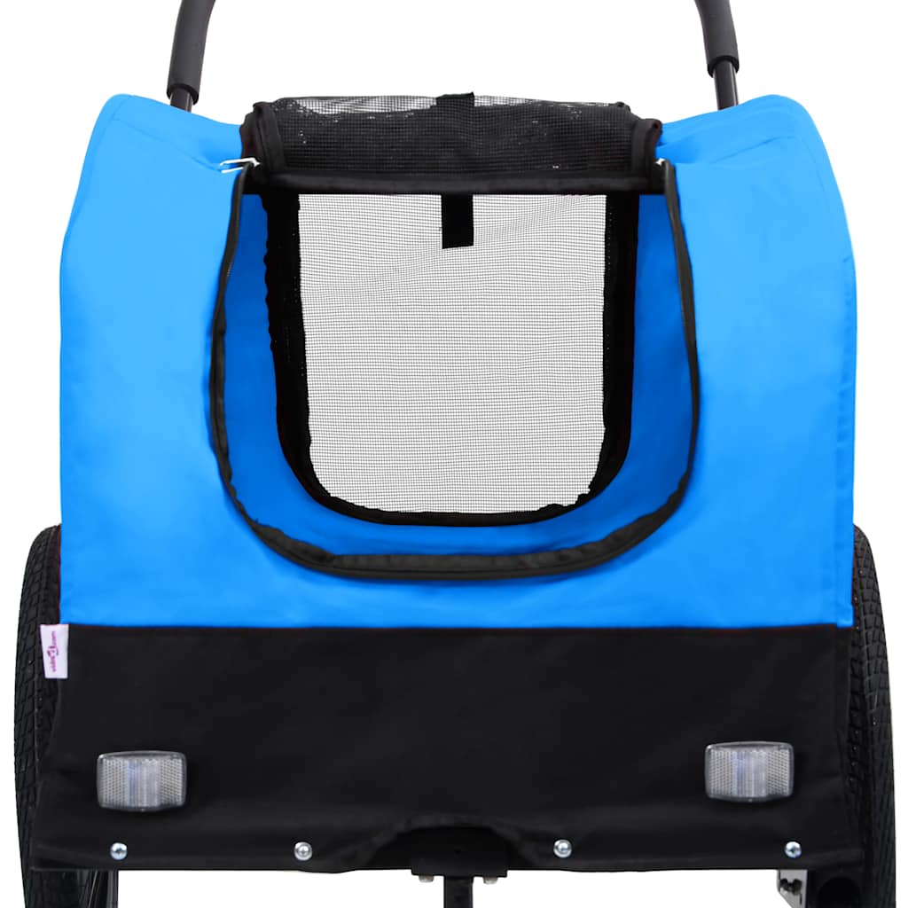 Rimorchio da Bici per Animali Carrello Jogging 2in1 Blu e Nero - homemem39