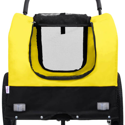 Rimorchio Bici per Animali Carrello Jogging 2in1 Giallo e Nero - homemem39