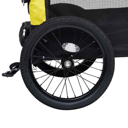 Rimorchio Bici per Animali Carrello Jogging 2in1 Giallo e Nero - homemem39
