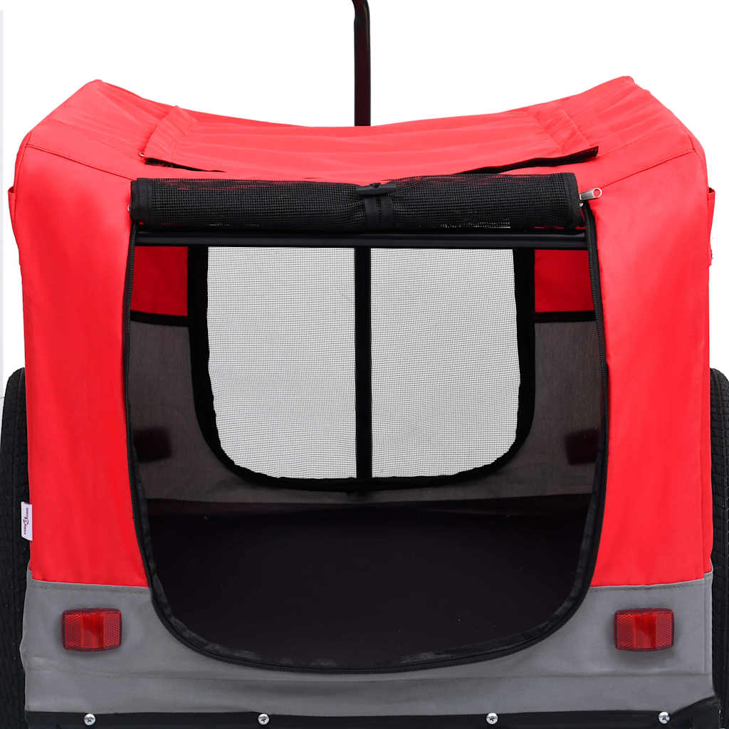 Rimorchio Bici Animali e Carrello Jogging 2 in 1 Rosso e Grigio | homemem39