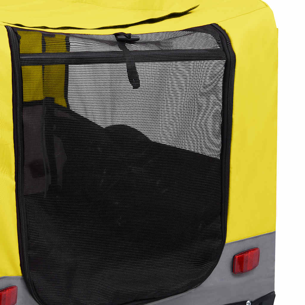 Rimorchio Bici Animali Carrello Jogging 2in1 Giallo e Grigio - homemem39