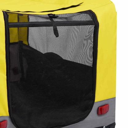 Rimorchio Bici Animali Carrello Jogging 2in1 Giallo e Grigio - homemem39