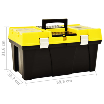Cassetta degli Attrezzi in Plastica 595x337x316 mm Gialla | homemem39