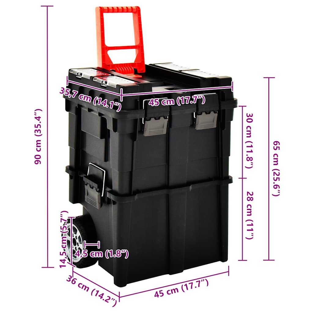 Carrello Portautensili con Maniglia 45x36x90 cm | homemem39