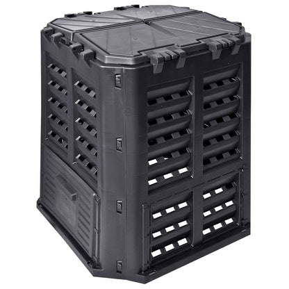 Compostiera da Giardino Nera 68,9x68,9x83,9 cm 360 L - homemem39
