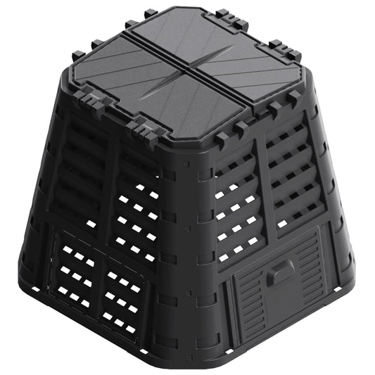 Compostiera da Giardino Nera 93,3x93,3x80 cm 480 L - homemem39