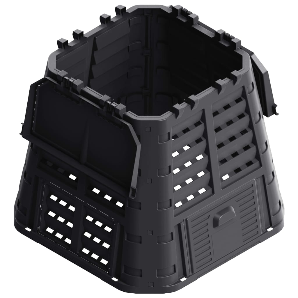 Compostiera da Giardino Nera 93,3x93,3x80 cm 480 L - homemem39