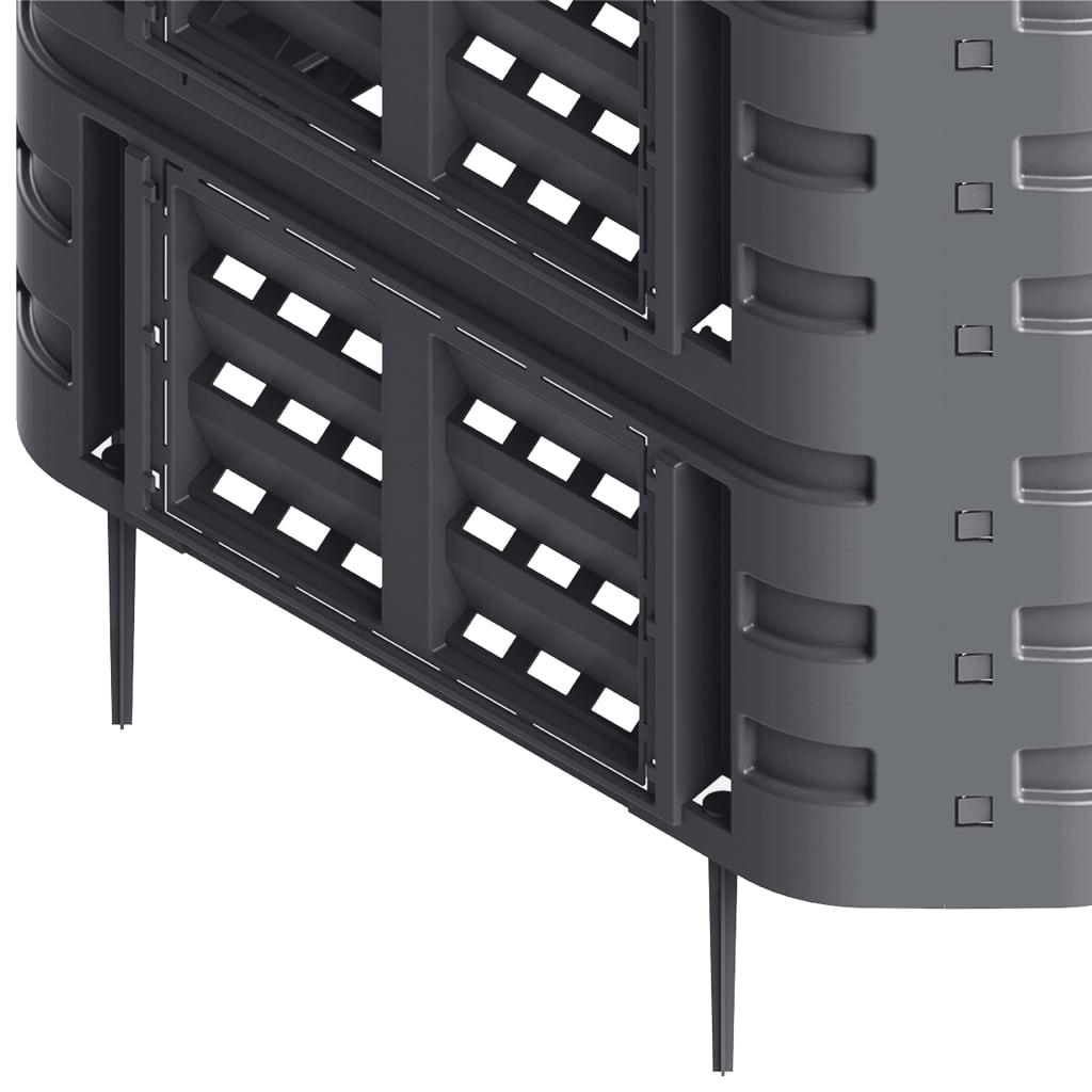 Compostiera da Giardino Nera 93,3x93,3x80 cm 480 L - homemem39