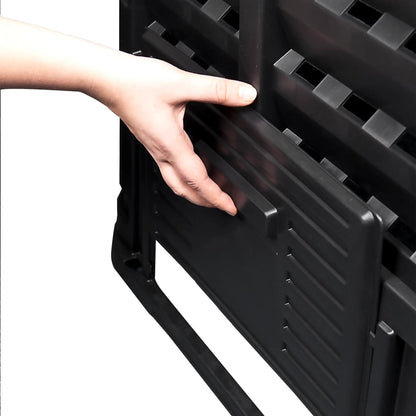 Compostiera da Giardino Nera 93,3x93,3x80 cm 480 L - homemem39