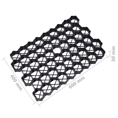 Griglie per l'Erba 16 pz Nere 60x40x3 cm in Plastica - homemem39