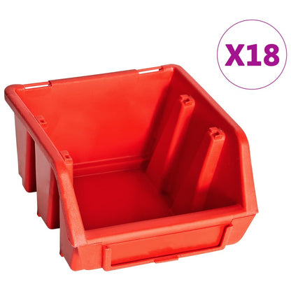 Kit Contenitori 32 pz con Pannelli a Parete Rosso e Nero | homemem39