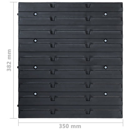 Kit Contenitori 32 pz con Pannelli a Parete Rosso e Nero | homemem39