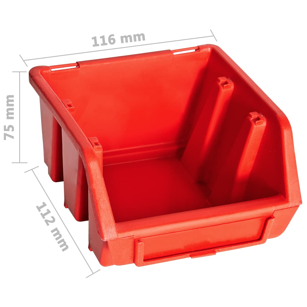 Kit Contenitori 32 pz con Pannelli a Parete Rosso e Nero | homemem39