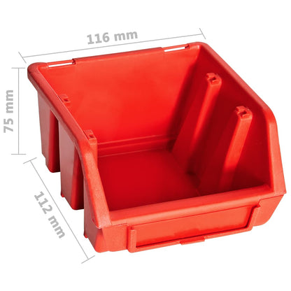 Kit Contenitori 32 pz con Pannelli a Parete Rosso e Nero | homemem39