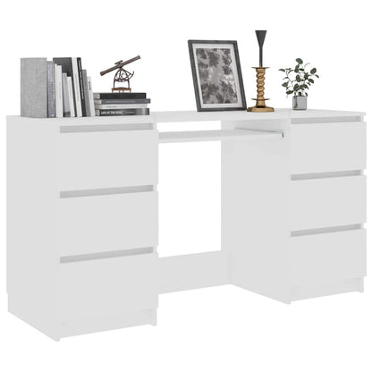 Scrivania Bianca 140x50x77 cm in Legno Multistrato - homemem39