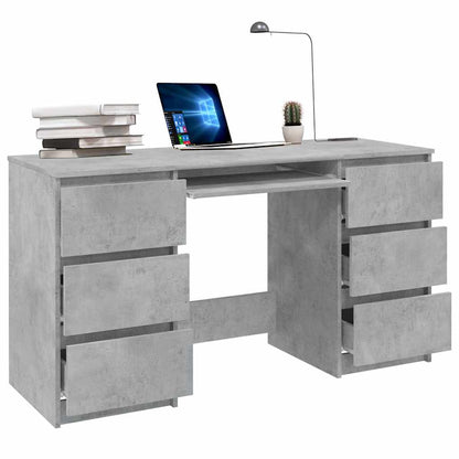 Scrivania Grigio Cemento 140x50x77 cm in Legno Multistrato - homemem39